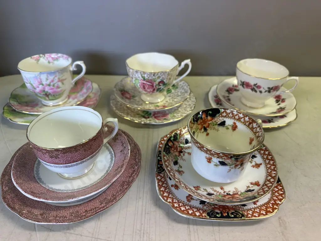 Vintage Trios x5 Including Royal Albert, Burnsco Etc Image 1++